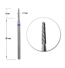 Carbide milling cutter LUNA 1.3 mini blue cone for cutting