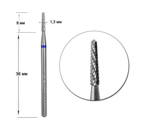 Carbide milling cutter LUNA 1.3 mini blue cone for cutting