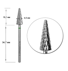 Carbide milling cutter attachment LUNA 4.5 green herringbone