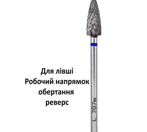 Nisima L_707mK carbide left-hand milling cutter, rounded cone, blue