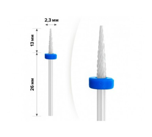 The nozzle of the milling cutter is ceramic thin blue