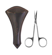 Scissors for leather Olton 113 mm in a leather case