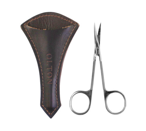 Scissors for leather Olton 113 mm in a leather case