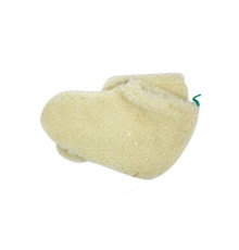 Socks for paraffin therapy made of artificial fur are white