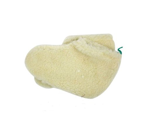 Socks for paraffin therapy made of artificial fur are white