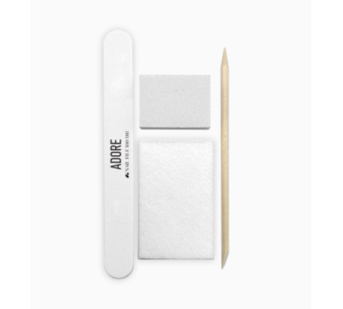 Disposable set Adore No. 3 file, buff, stick, wipes