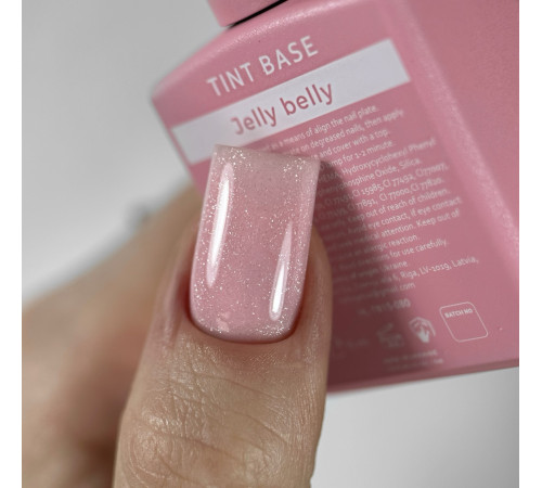 Tinted base HEYLOVE Tint base JELLY BELLY light pink with shimmer, 15 ml