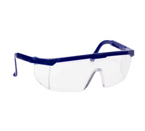 Glasses for a manicurist and pedicurist are blue