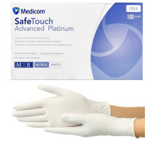 White nitrile gloves Medicom Platinum M, 100 pcs