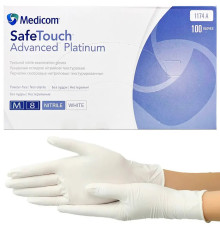 White nitrile gloves Medicom Platinum M, 100 pcs