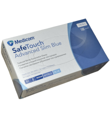 Blue nitrile gloves Medicom SafeTouch Advanced Slim M, 100 pcs