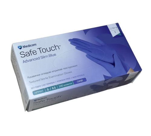 Blue nitrile gloves Medicom SafeTouch Advanced Slim S, 100 pcs