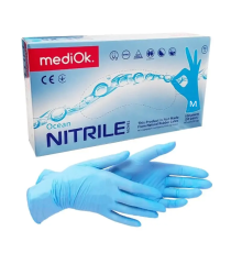 Blue nitrile gloves MediOk OCEAN M, 100 pcs