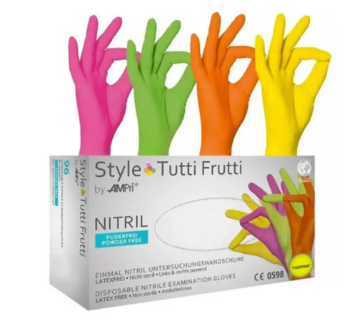 Nitrile gloves STYLE Tutti Frutti size M, 100 pcs.