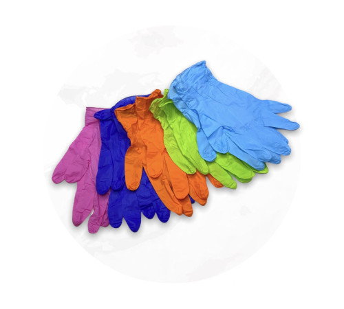 Nitrile gloves, mix color, M, 10 pcs (5 pairs)