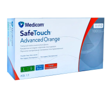 Рукавички помаранчеві нітрилові Medicom SafeTouch Advanced M, 100 шт