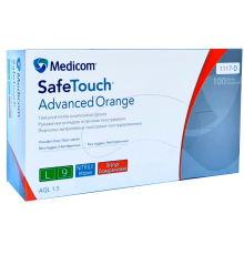 Orange nitrile gloves Medicom SafeTouch Advanced M, 100 pcs