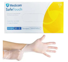 Рукавички прозорі вінілові Medicom SafeTouch M, 100 шт