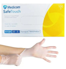 Medicom SafeTouch M transparent vinyl gloves, 100 pcs