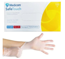Рукавички прозорі вінілові Medicom SafeTouch S, 100 шт