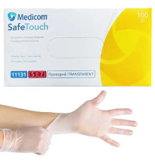 Medicom SafeTouch S transparent vinyl gloves, 100 pcs