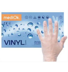 Gloves transparent vinyl MediOk 4.0 PF size M, 100 pcs