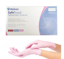 Рукавички рожеві нітрилові Medicom SafeTouch Advanced S, 100 шт