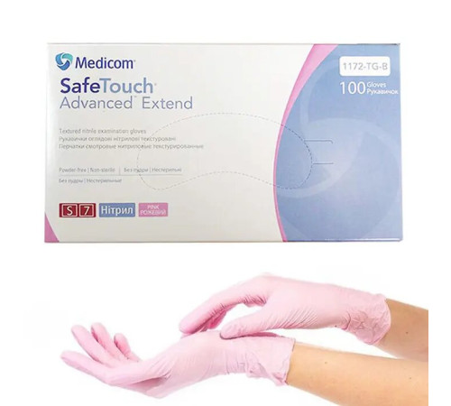 Medicom SafeTouch Advanced S pink nitrile gloves, 100 pcs
