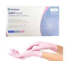 Рукавички рожеві нітрилові Medicom SafeTouch Advanced М, 100 шт