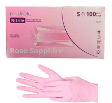 Рукавички світло-рожеві нітрилові MediOk ROSE SAPPHIRE S, 100 шт