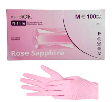 Рукавички світло-рожеві нітрилові MediOk ROSE SAPPHIRE М, 100 шт