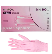 Light pink nitrile gloves MediOk ROSE SAPPHIRE M, 100 pcs