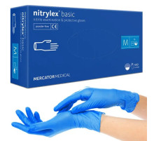 Рукавички сині нітрилові Nitrylex M, 100 шт