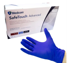 Рукавички фіолетові нітрилові Medicom SafeTouch Advanced M, 100 шт