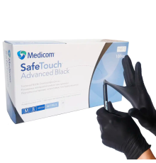 Black nitrile gloves Medicom SafeTouch Premium M, 100 pcs., 5g