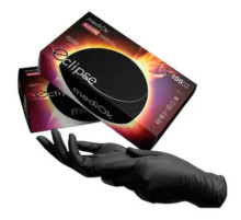 Рукавички чорні нітрилові MediOk Black Eclipse M 5.2 гр, міцні, 100 шт