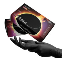 Black nitrile gloves MediOk Black Eclipse S 5.2 g, durable, 100 pcs.