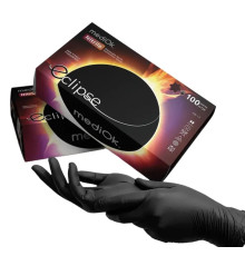 Black nitrile gloves MediOk Black Eclipse S 5.2 g, durable, 100 pcs.