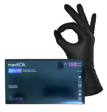 Black nitrile gloves MediOk SPACE S, 100 pcs.