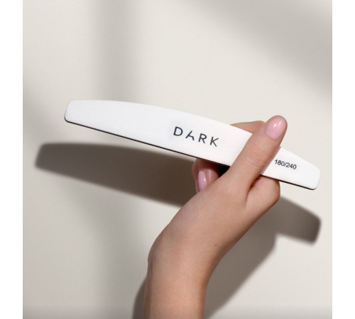 Nail file DARK 180/240 crescent white 180/240, 1 pc.