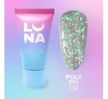Полігель для нарощування Luna Poly Gel №09 в тюбику, 30 мл