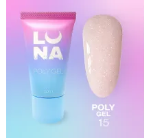 Полігель для нарощування Luna Poly Gel №15 в тюбику, 30 мл