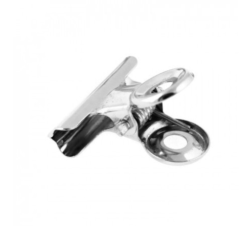 A metal clip for clamping nails is large