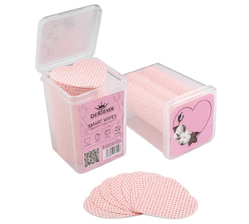 Lint-free napkins Designer Pink/Blue, heart in a plastic box, 200 pcs.