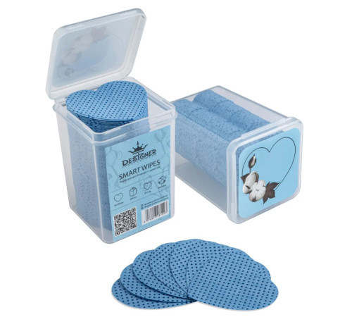 Lint-free napkins Designer Pink/Blue, heart in a plastic box, 200 pcs.