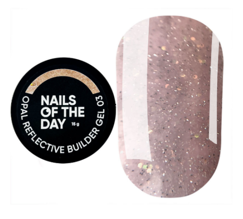 NAILSOFTHEDAY OPAL Reflective builder gel #03, warm nude, 15 ml