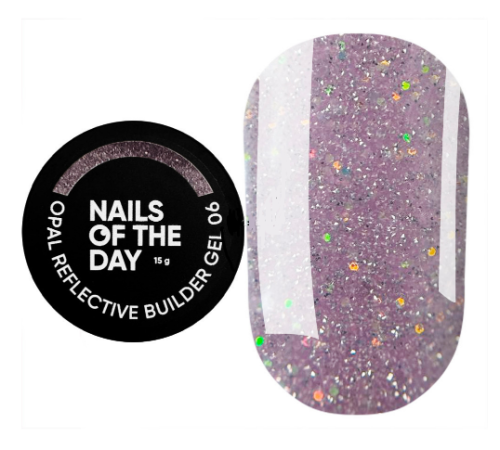 NAILSOFTHEDAY OPAL Reflective builder gel #06, cold lavender, 15 ml