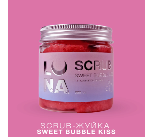 LUNA Scrub for hands and feet Sweet Bubble Kiss, chewing gum, 200 g