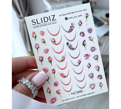 Slider design SLIDIZ NC008 roses, without cutting