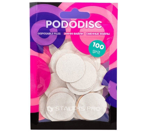 Replacement files for the pedicure disk STALEKS PRO L White 100 grit, 50 pcs